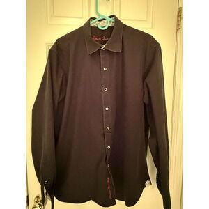 Men's Robert Graham Black patterned button down shirt size XXL